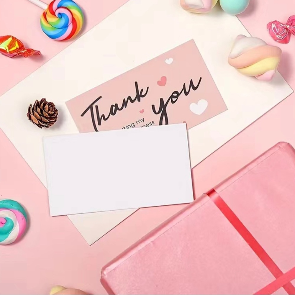 Pink 50 piece Thank You Cards - Picture 2 of 2